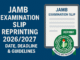 Reprint JAMB Registration Number and Exam Slip